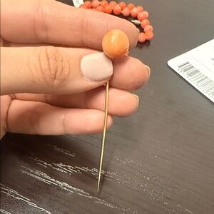 Elegant Orange Bead Pin